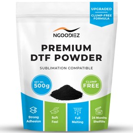 DTF Powder Black - Full Melting, Clump Free, DTF Transfer Powder for Dark Fabric - Soft Feel, DTF Powder and Transfer Film with Strong Ink Adhesion - DTF Hot Melt Powder (500g / 17.6oz)