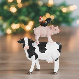 ICE ARMOR Hand Painted 11" H Cow, Pig & Hen Standing Figurine Statue Sculpture Ornament Decoration Home/Room Decor Ideas for Housewarming, Holidays and Birthdays Great Collectible