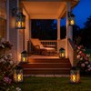 [2 Pack] TAKE ME Black 14" Solar Lanterns Outdoor Waterproof