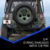 AMBULL Shackles 3/4 Inch D Ring Shackle (2 Pack) 41,887lb