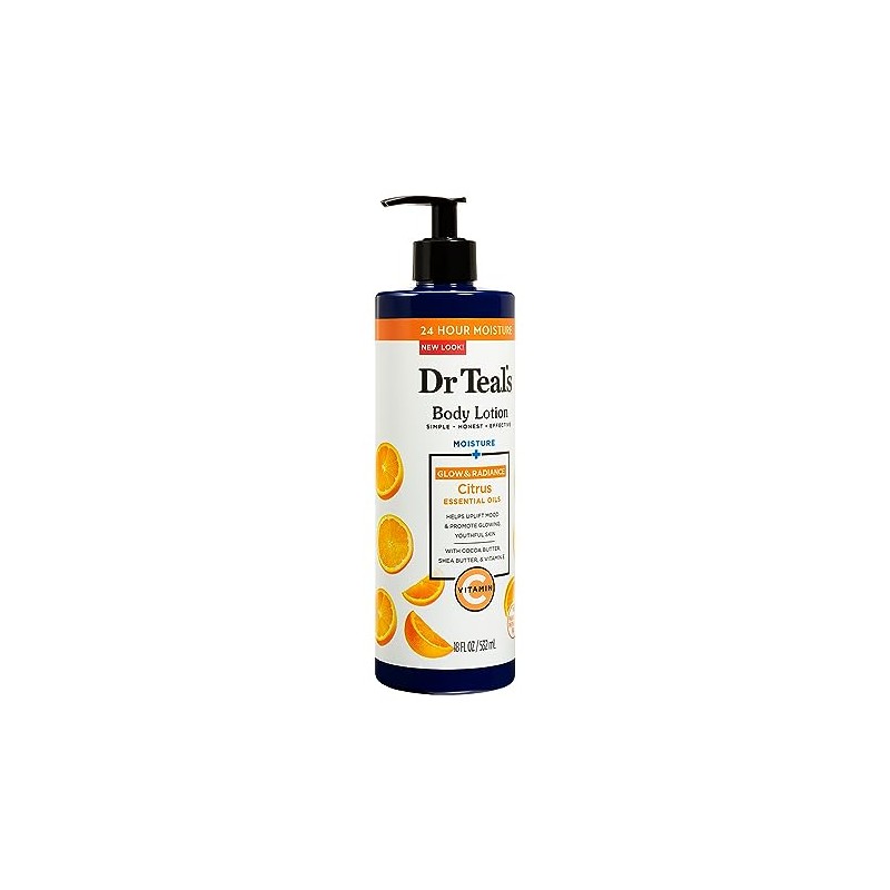 Dr Teal's, Loción Corporal Radiante con Vitamina C, Cítricos, Cacao