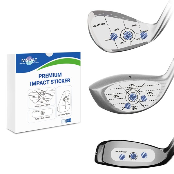 MSOAT Golf Shot Markers Golf Practice Supplies Shot Sensor Label Sticker Golf Hitting Tape Sticker Golf Club Hitting Tape Sticker for Hitting Tape Hitting Tape Hitting Recorder (120 Pieces (Right Handing Only))