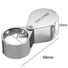 AIMALL 20x 21mm Glass Jewellers Loupe Magnifier with Metal Body – High-Clarity Optical Glass Lens for Jewelry, Coins, Stamps, Watches, and Antiques