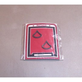 Pair of US Army Private First Class PFC Black Subdued Metal Rank Insignia Pins