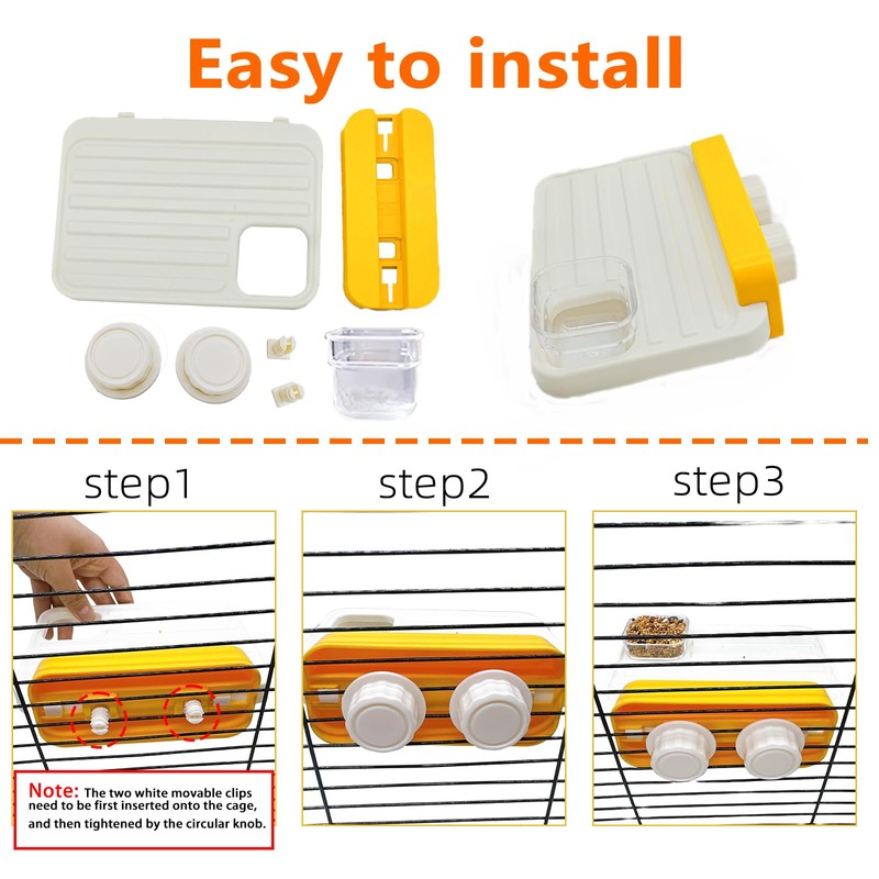 2PCS Hamster Cage Platform Twist On Mounting with 2 Feeding