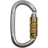 TEUFELBERGER Trilock Carabiner Steel Oval EN 362 Silver/Gold Opening Width