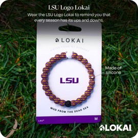 Lokai Collegiate Silicone Beaded Bracelet for Women & Men, LSU - Medium, 6.5 Inch Circumference - Silicone Jewelry Fashion Bracelet Slides-On for Comfortable Fit