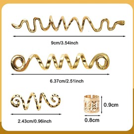 WeddHuis Pack of 28 dreadlocks jewellery, adjustable metal cuffs, hair spiral clips, dreadlocks beads, braiding hair jewellery, suitable for men and women