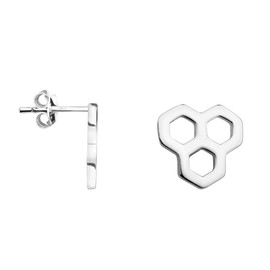 SOFIA MILANI - Women's Earrings 925 Silver - Honeycomb Hexagon Stud Earring - E1464