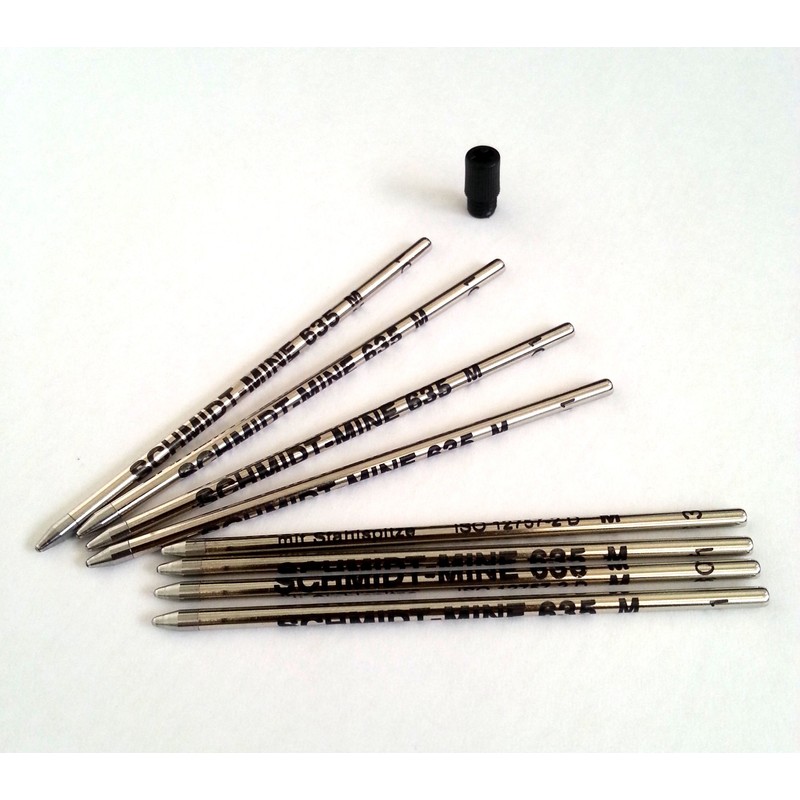 8 x Schmidt 635M Mini Ball Pen Refill - Black