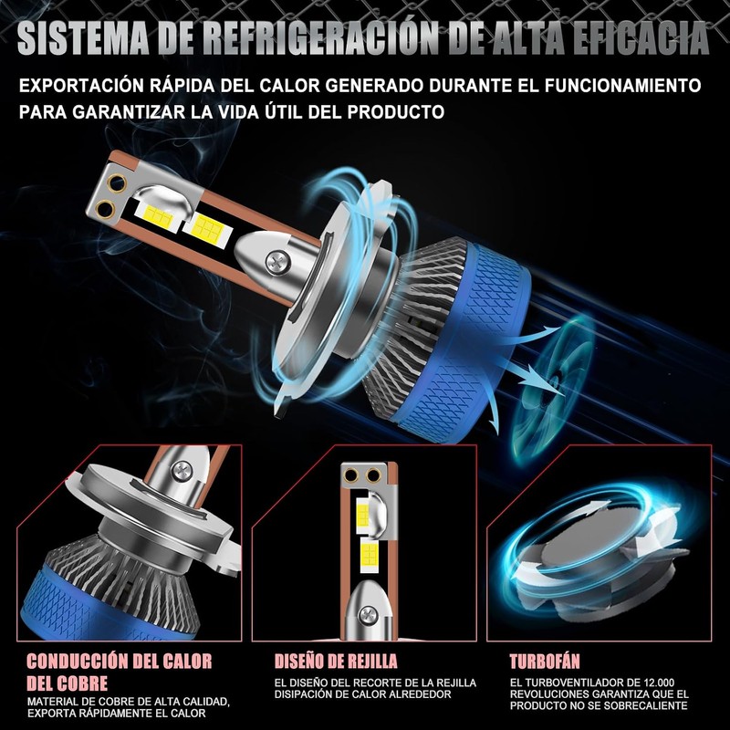 H4 HB2 9003 LED Faros para Carro, 160W 26000LM