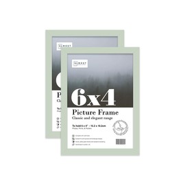Almost Frameless 6x4 Mint Green Picture Frame Set of 2, Display 6x4 Picture Gallery Wall, Poster, Photo, Artwork, or Print, Yellow
