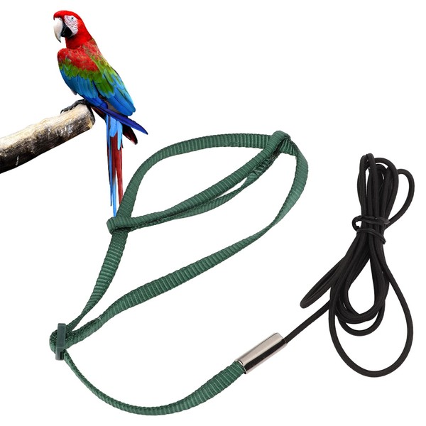 Adjustable Nylon Bird Harness Leash for Cockatiel Lovebird, Lightweight Traction