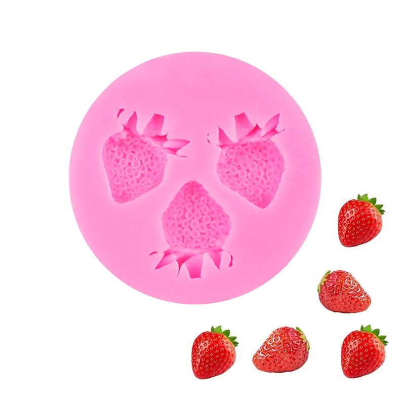3D Strawberry Molds 1Pcs Fruit Shape Chocolate Mold Reusable Dessert