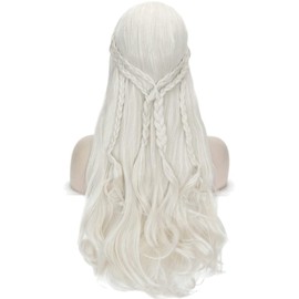 LABEAUT Long Blonde Curly Braids Wig for Women, Fantasy Long Curly, 10% Density, Heat Resistant, Synthetic Fibers, 1 Count (Pack of 1), Female, Adult, Fantasy, Costume Wigs