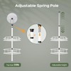 HAMITOR Corner Shower Caddy Tension Pole: Rustproof Bathroom Organizer Shelves