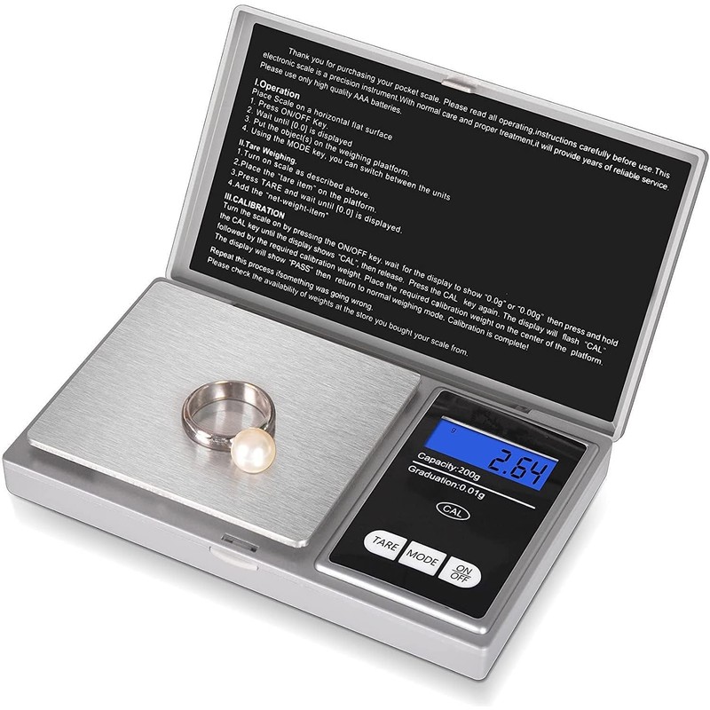 Diamond Tester Pen,High Accuracy Jewelry Diamond Tester+200g/0.01g Mini Jewelry Scale+60X