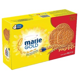 Britannia Marie Gold Cookies 21.16oz (600g) - Crispy Tea Time Snack - Delicious Grocery Cookies (Pack of 1)