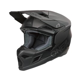 O'NEAL 3 SRS MX Helmet Adult Solid Black/Gray Large