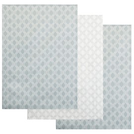 Brandsseller Tea Towels 50 x 70 cm Set of 3 Cotton Kitchen Towels – Oeko-Tex Standard 100 – Grey/White