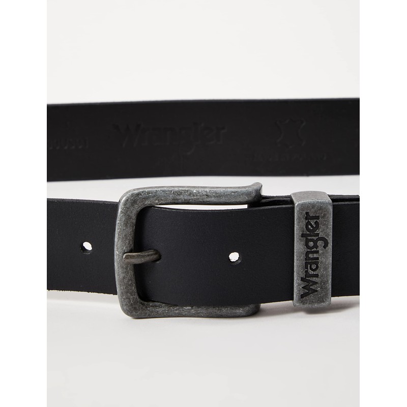 Wrangler Men's Basic Metal Loop Belt, Black, 44cm (Manufacturer Size:115)