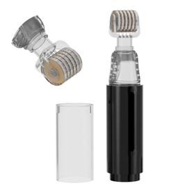 TIDEWISH Derma Roller 0.25 mm with Liquid Reservoir Face Rollers For Women Lips, Skin and Beard Hair Roller for Men 105 Titanium Needles Skin Care Tools (Black)