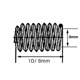 M8 x 1.25mm x 1D Helicoil Wire Inner Thread Inserts, Coiled Wire Helical Screws, 304 Stainless Steel, Metric, 100Pcs