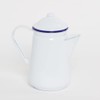 FALCON White Enamel Tall Coffee Pot with Handle & LID