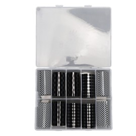 1 Box DIY Nail Art Stickers Decals, Simple Black and White Checked Nail Art Sticker for Home and Nail Studio