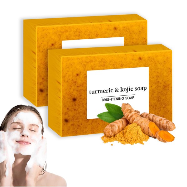 YANINEE Kojic Acid Turmeric Lemon Brightening Soap Original, Turmeric Soap