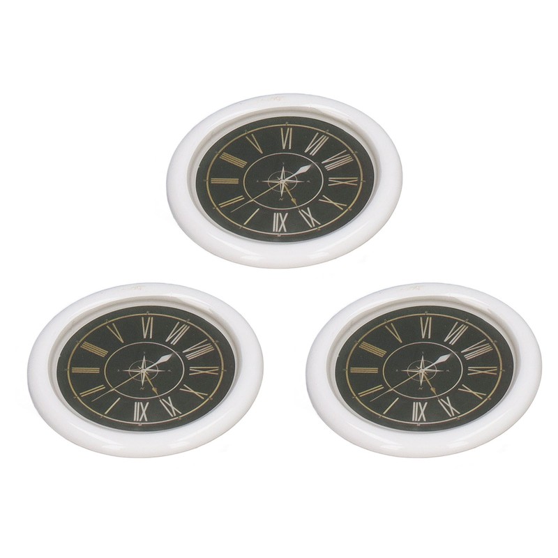 3 PCS Dollhouse Wall Clock 1:12 Dollhouse Miniature Round Wall