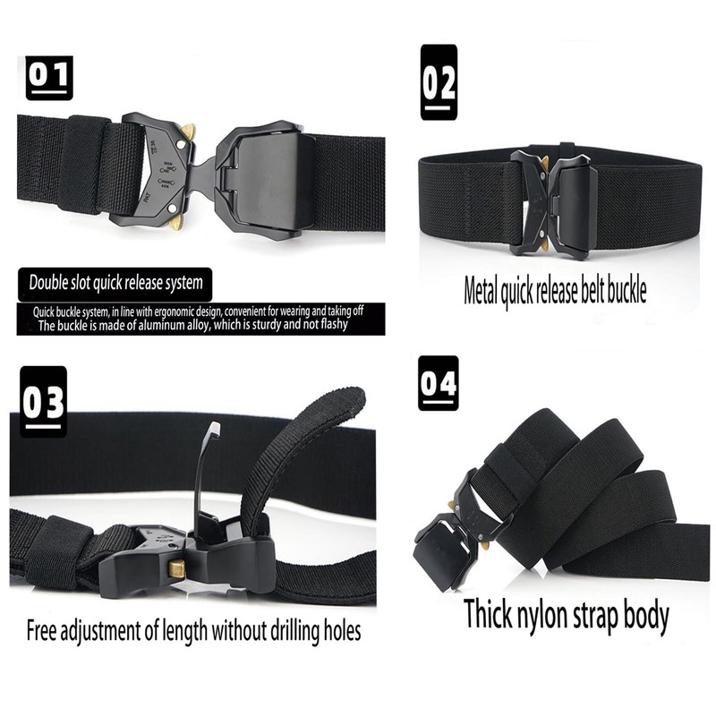 YiwerDer Nylon Belts for Men, Military Hiking Rigger 1.5" Work