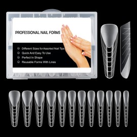 BNG Pack of 120 Matte Dual Nail Forms for Gel Builders, Professional Polymer Gel Nails Extension Shape, Full Coverage, Acrylic Nail Shapes, Fast Building, Mould S