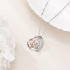 AOBOCO Sister and Brother Necklace 925 Sterling Silver Heart Pendant