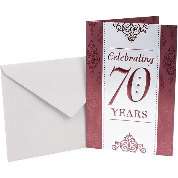 Hallmark 70th Birthday Card (Scrollwork Pattern)