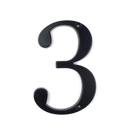 HASWARE House Number Sign 4 inch Modern Door Numbers Signage Plaque Street Home Address Numerals Zinc Alloy (3, Black)