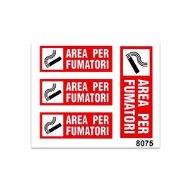 Quattroerre 8075 Sticker Area Fumatori Set of 2