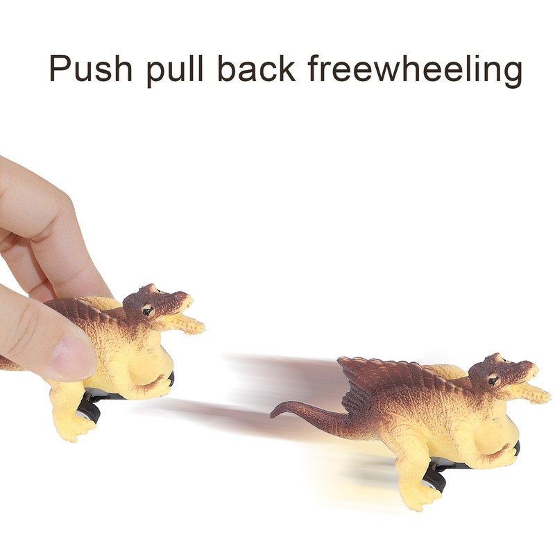 6Pcs Dinosaur Pull Back Car Children Model Simulation Brachiosaurus Tyrannosaurus