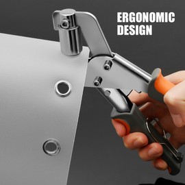 KYACHITOS Grommet Tool Kit, Handheld Grommet Pliers with 600PCS 3/8 Inch Grommets, Heavy Duty Grommet Kit, Grommet Tool for DIY Banner, Tarp, Leather