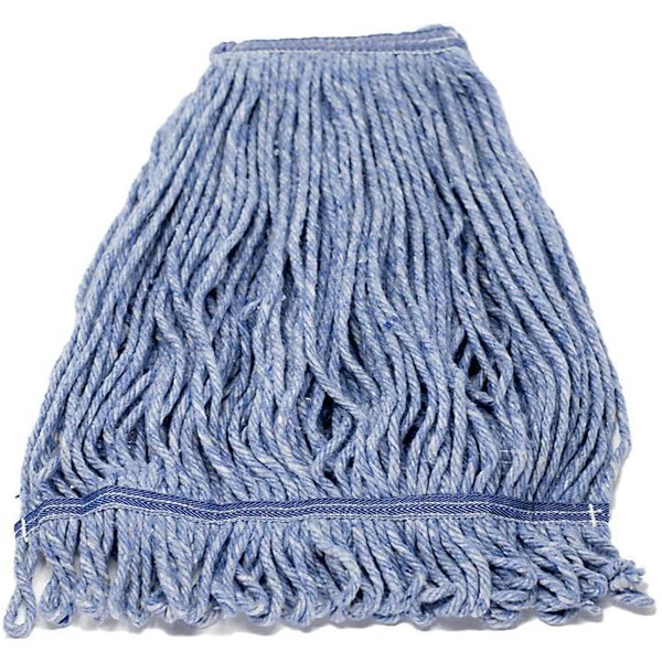 KLEEN HANDLER HEAVY DUTY Commercial Mop Head Replacement, Wet Industrial Blue Cotton Looped End String Cleaning Mop Head Refill
