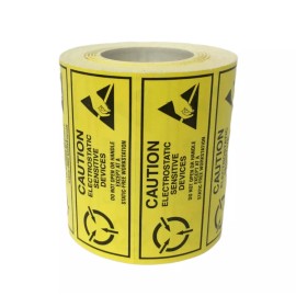 Labels and More ESD 2.5" x 1" Caution Electrostatic Sensitive Devices Anti Static 500 Labels