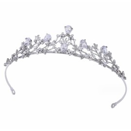 KOMUNJ Women's Bridal Tiara Crown Rhinestone Tiara Crown Crystal Wedding Tiara, Princess Crown, Tiara, Crystal Tiara, for Wedding, Carnival, Theme Party, Pageant, Party, Metal, water diamond