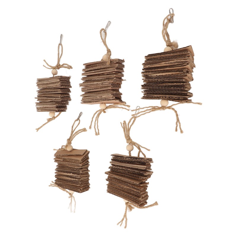5pcs Parrot Cardboard Chew Toy Funny Natural Bite Resistance Bird