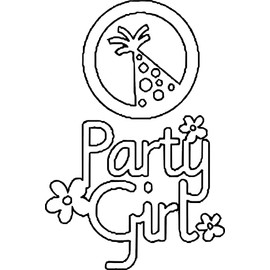 Party Girl Birthday Vinyl Decal Sticker for Car/Window/Wall (Hot Pink Gloss)