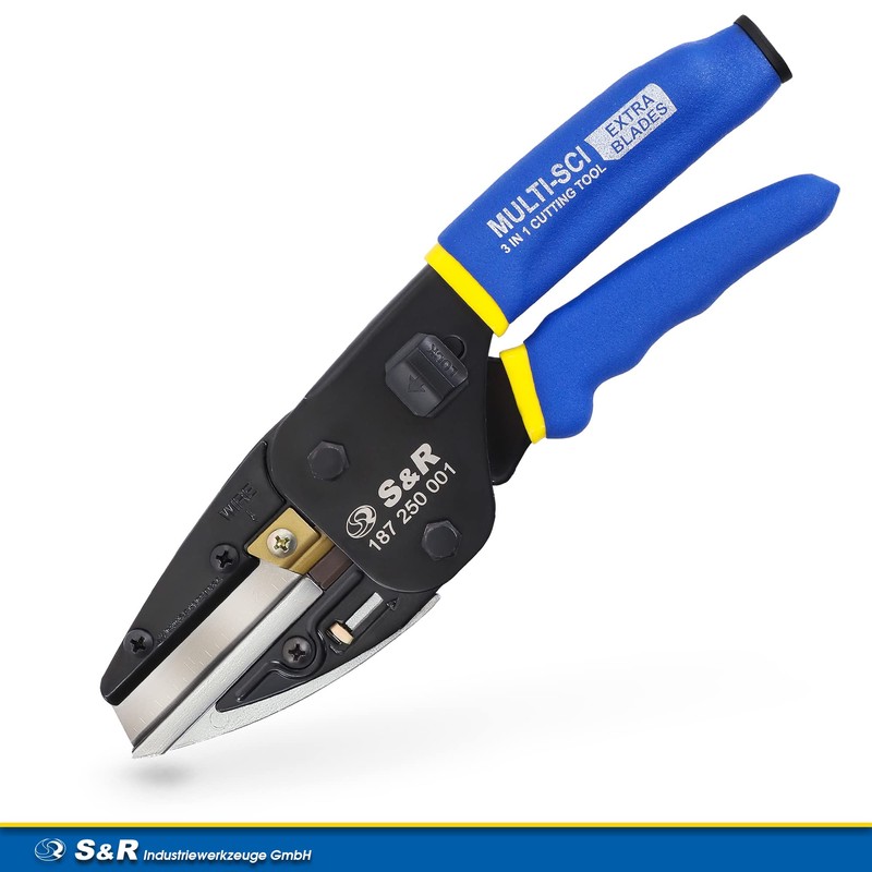 S&R Multifunctional Scissors 250 mm, Precision Cutter with 4 Extra