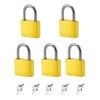 QWORK® 5pcs Mini Padlocks with Key Luggage Lock Small Brass