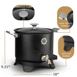 Craft & Venture Wax Melter for Candle Making - Candle Wax Melting Pot Holds 7qts (14lbs) of Wax – Soap Melter for soap Making Supplies - Easy Pour Candle Maker for Candle Making Supplies