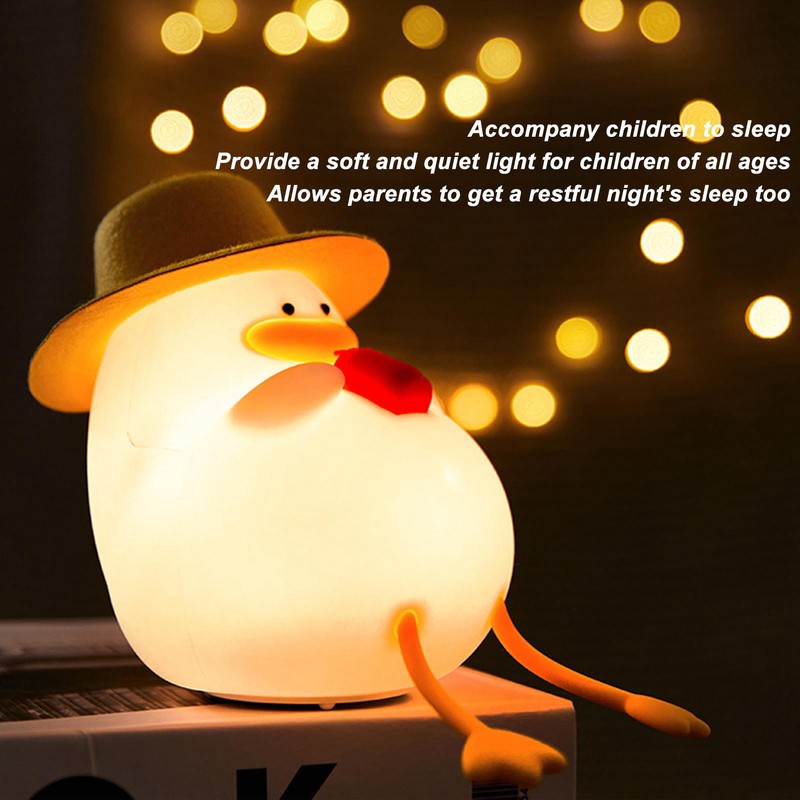 Cute Duck Night Light Warm Light RGB USB Charging Silicone