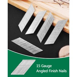 meite 15 Gauge Angled Finish Nails, 2-1/2-Inch 34 Degree DA Series Galvanized Finishing Nails for Nailer Guns - Perfect for Window Trim, Cabinet Building and Other DIY Projects (2,000 Counts)