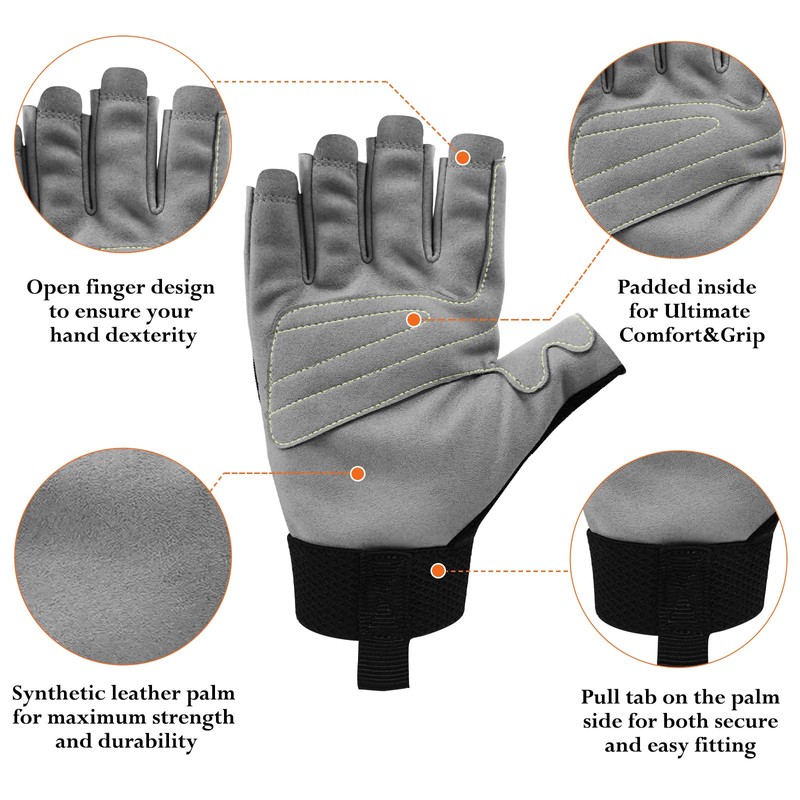Intra-FIT Climbing Gloves, Lightweight, Breathable, Perfect for Rock, Tree, Wall,